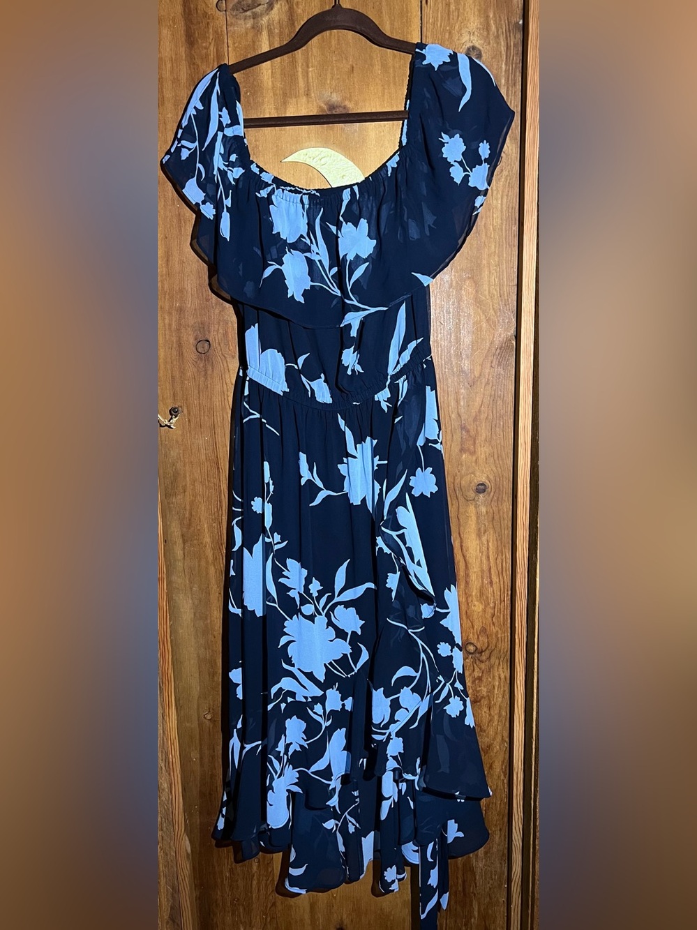 Lane Bryant Navy Floral Dress with Light Blue Print Floral